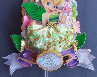 Tinkerbell 3D Princess fairy Birthday Party 3D cake tooper personalized could be made with other characters