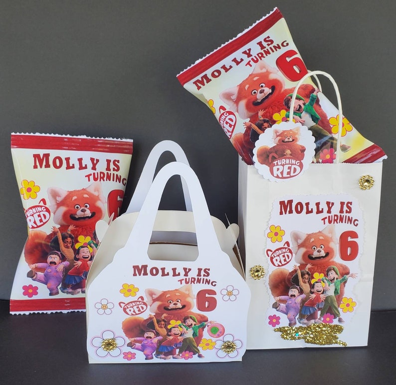 Turning Red INSPIRED Chip Bags Personalized Favor Treat Boxes Etsy