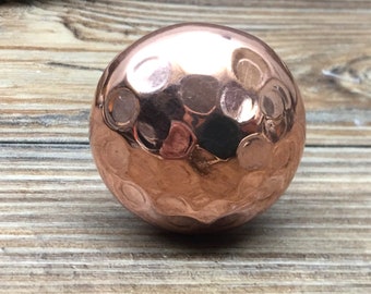 Hammered Copper Knob - Drawer Pull - Cabinet Handle