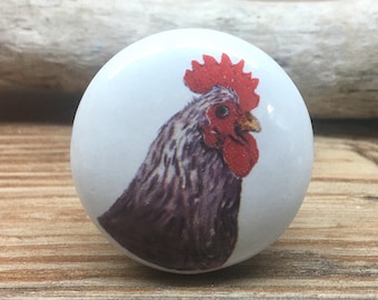 1.5" Rooster Knob - Farm Animal Drawer Pull - Nursery Decor - Country Kitchen Cabinet Decor - Decorative Knob