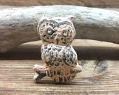 Owl Knob - Distressed Peach Owl Drawer Pull - Cabinet Knob - Furniture Hardware Drawer Pull - Decorative Knob - Bird Owl Nursery Decor