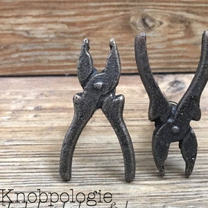 Plier Knob - Carpenter Tools Industrial Garage Mechanic Decor Bronze Metal Drawer Pull - Baby Boy Nursery - Man Cave Cabinet Decor