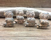 SET OF 4 Peach Owl Knobs - Distressed Owl Drawer Pulls - Cabinet Knob - Furniture Hardware Drawer Pull - Decorative Knob - Bird Owl Decor
