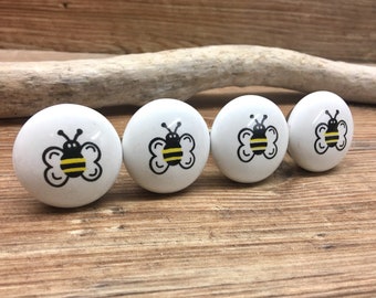 SET VAN 4 Hommel knoppen - Honingbijen kabinet knop lade trekken - Natuur kwekerij Decor