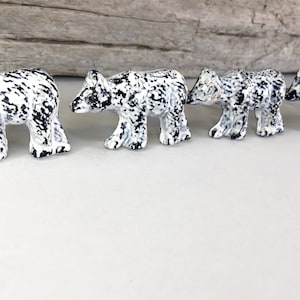 SET OF 4 - White Distressed Bear Metal Knobs - Nature Forest Fairytale Theme - Decorative Bear or Wolf Drawer Pull - Nursery