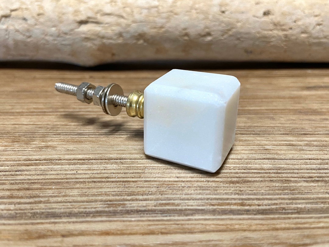 CLEARANCE Marble Square/rectangle Stone Knob White Stone Knob