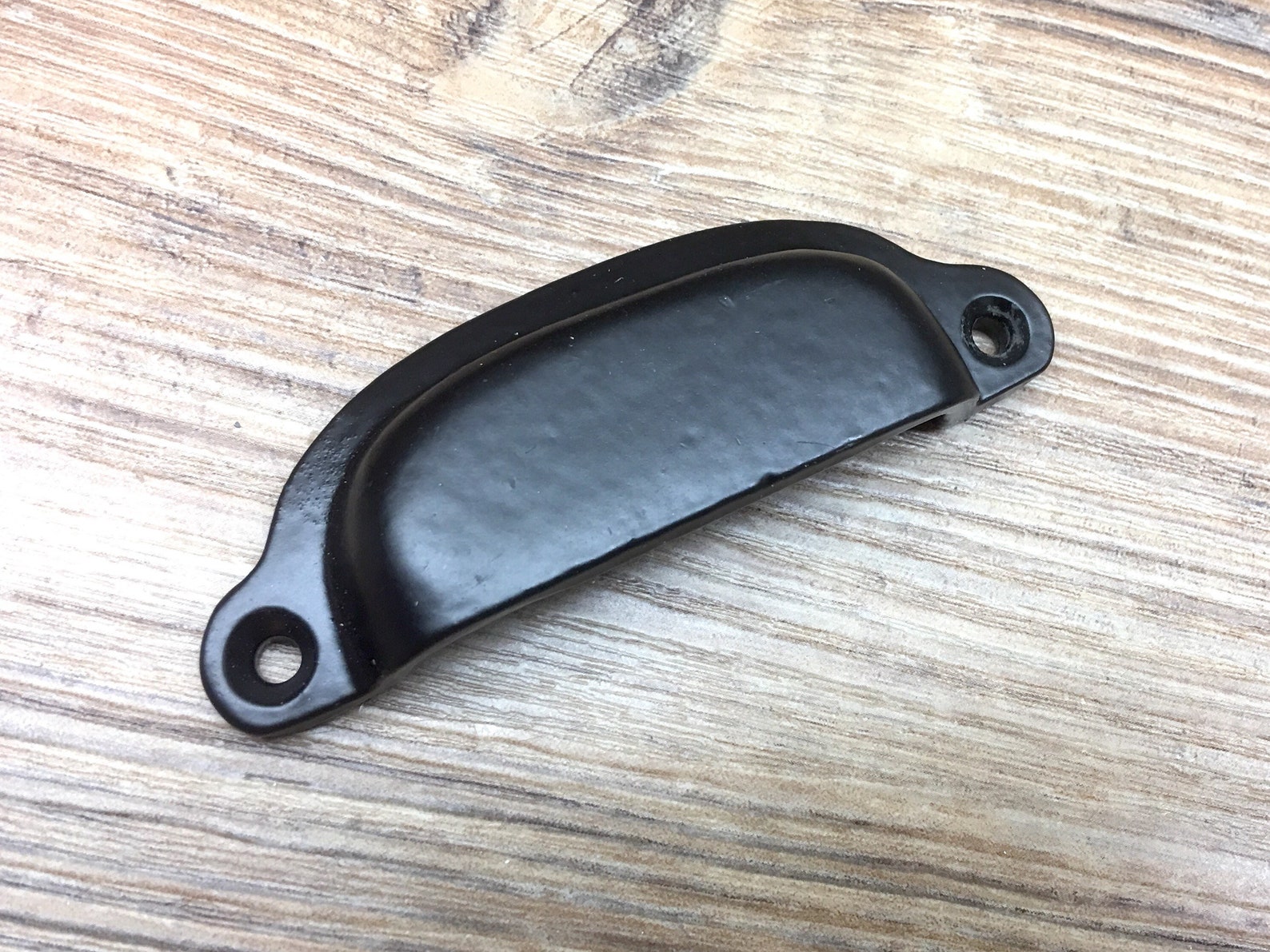 Black Hammered Metal Drawer Pull Natural Rustic Black Etsy