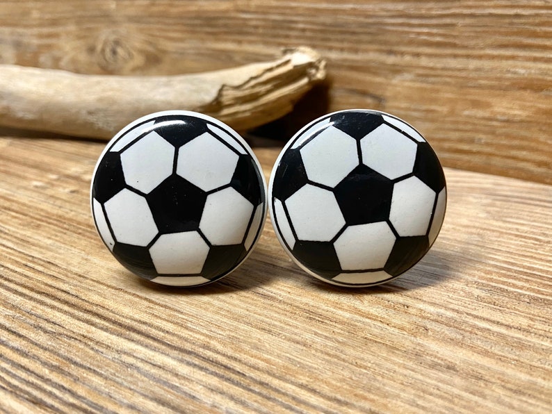 Black and White Soccer Ball Knob Soccer Drawer Pull Sports Etsy