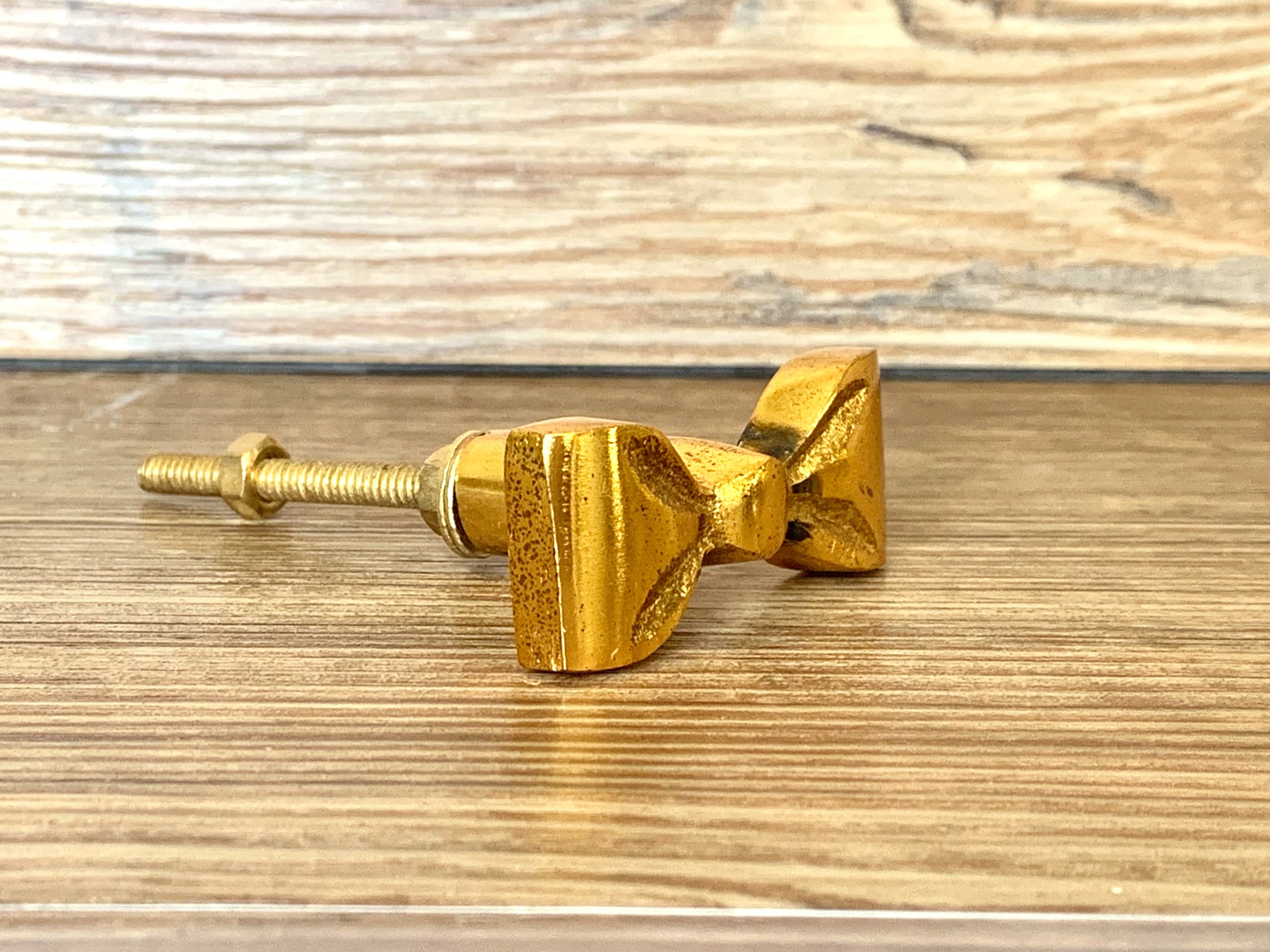 Set of 4 Gold Metal Bow Knobs Ribbon Bow Drawer Pull Etsy