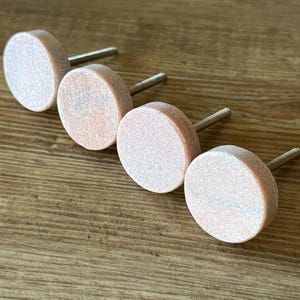 Juego de 4 pomos de piedra jaspeada rosa - Pomo para armario rosa rubor