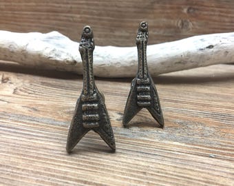 SET DI 2 Pomelli per Chitarra - Bronzo Antico per Musicisti - Pomelli per Cassetti Musicali