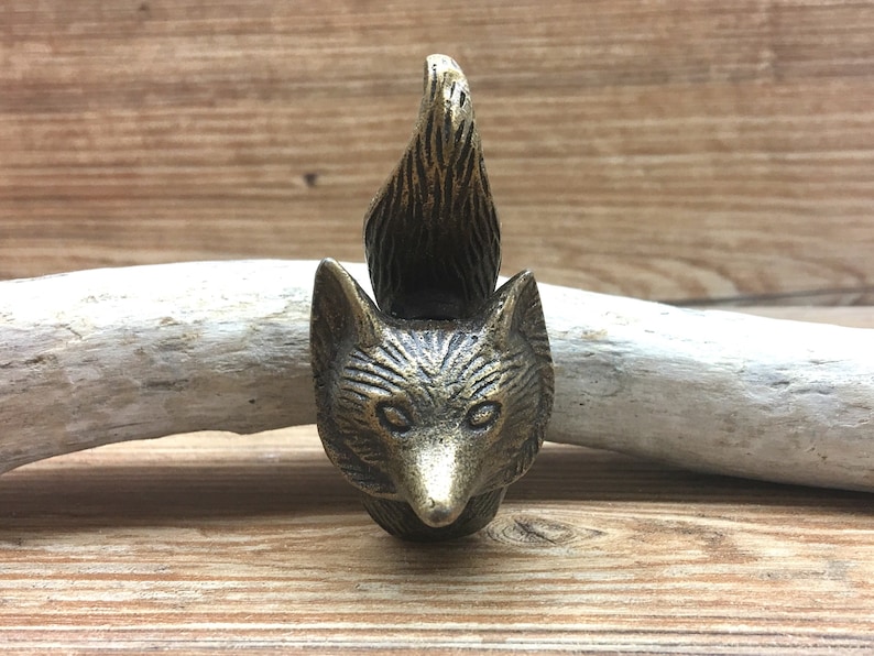 Nature Wildlife Nursery metal Fox Head Drawer Pull Faux Taxidermy Decorative Cabinet SET OF 2 Antique bronze Fox Knobs