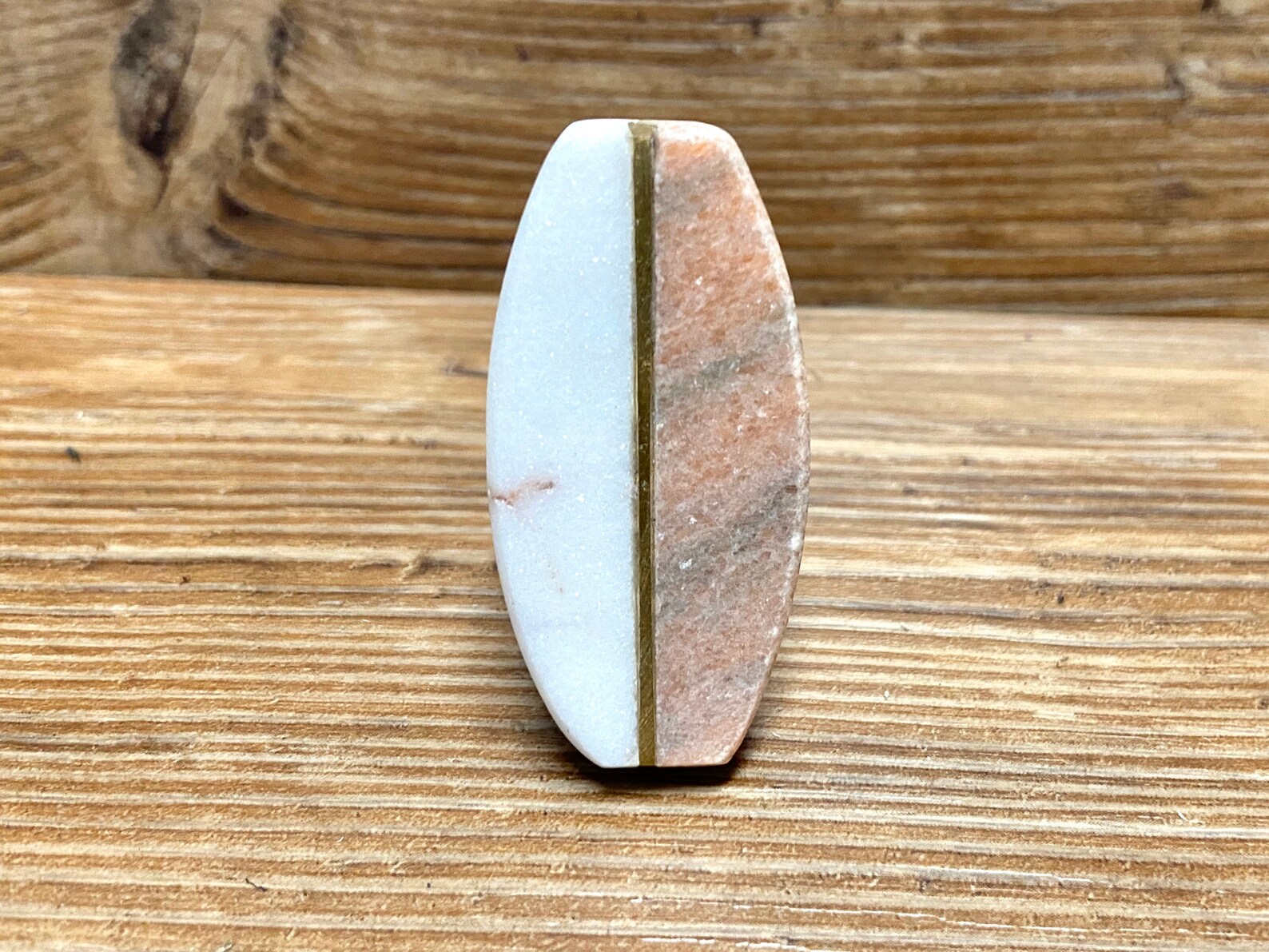 2er Set ovaler Marmorstein und Pink/Grauer Knauf mit | Etsy