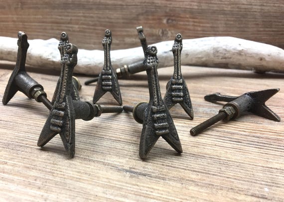 Set Of 8 Guitar Knobs Musician S Antique Bronze Etsy