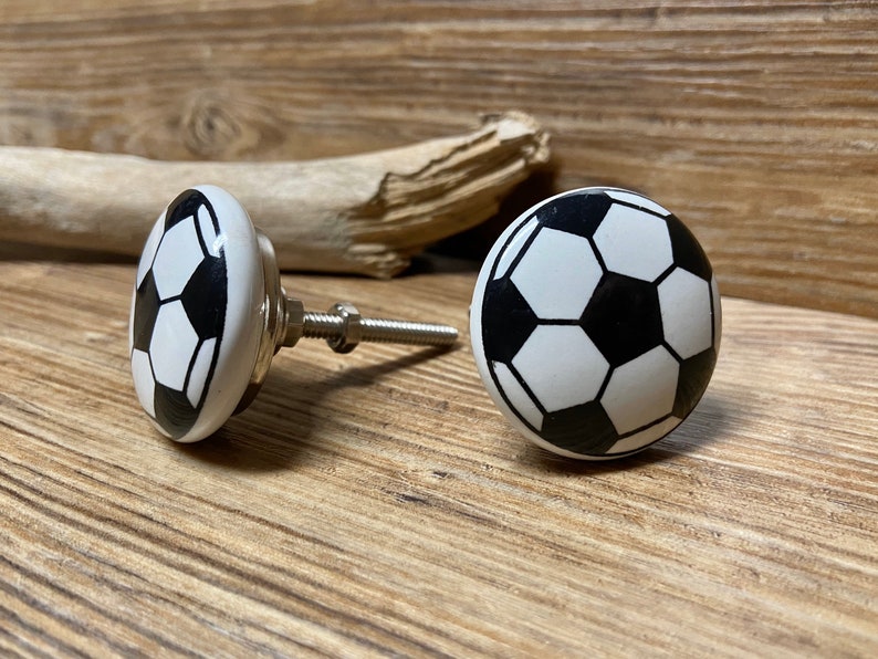 Black and White Soccer Ball Knob Soccer Drawer Pull Sports Etsy
