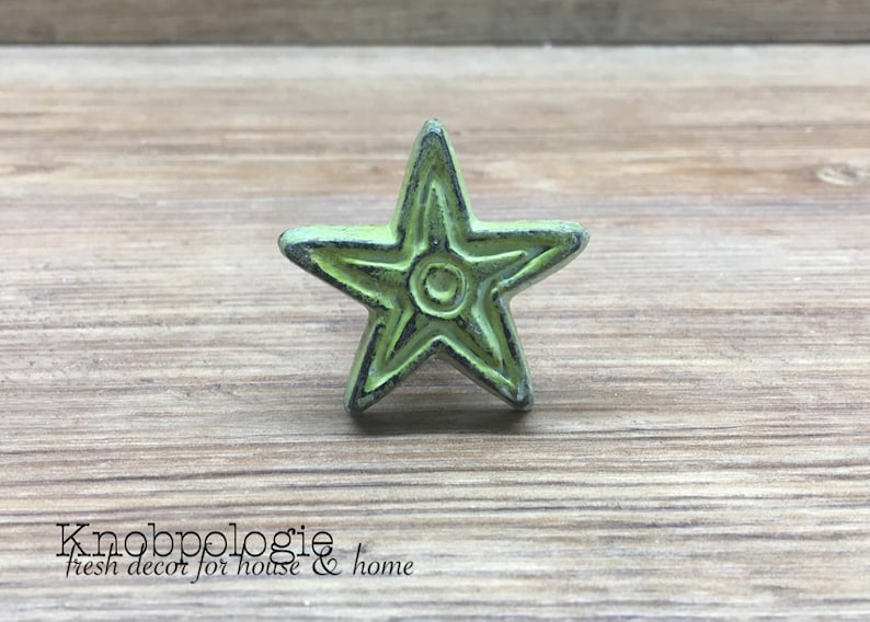 Western Decor Rustic Metal Star Drawer Pull Knob Handle Cowboy