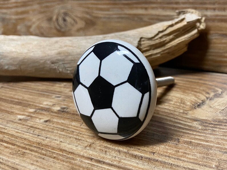Black and White Soccer Ball Knob Soccer Drawer Pull Sports Etsy
