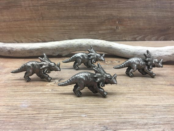 Pewter DINOSAUR Triceratops Or Brontosaurus Drawer Pull Cabinet METAL KNOB