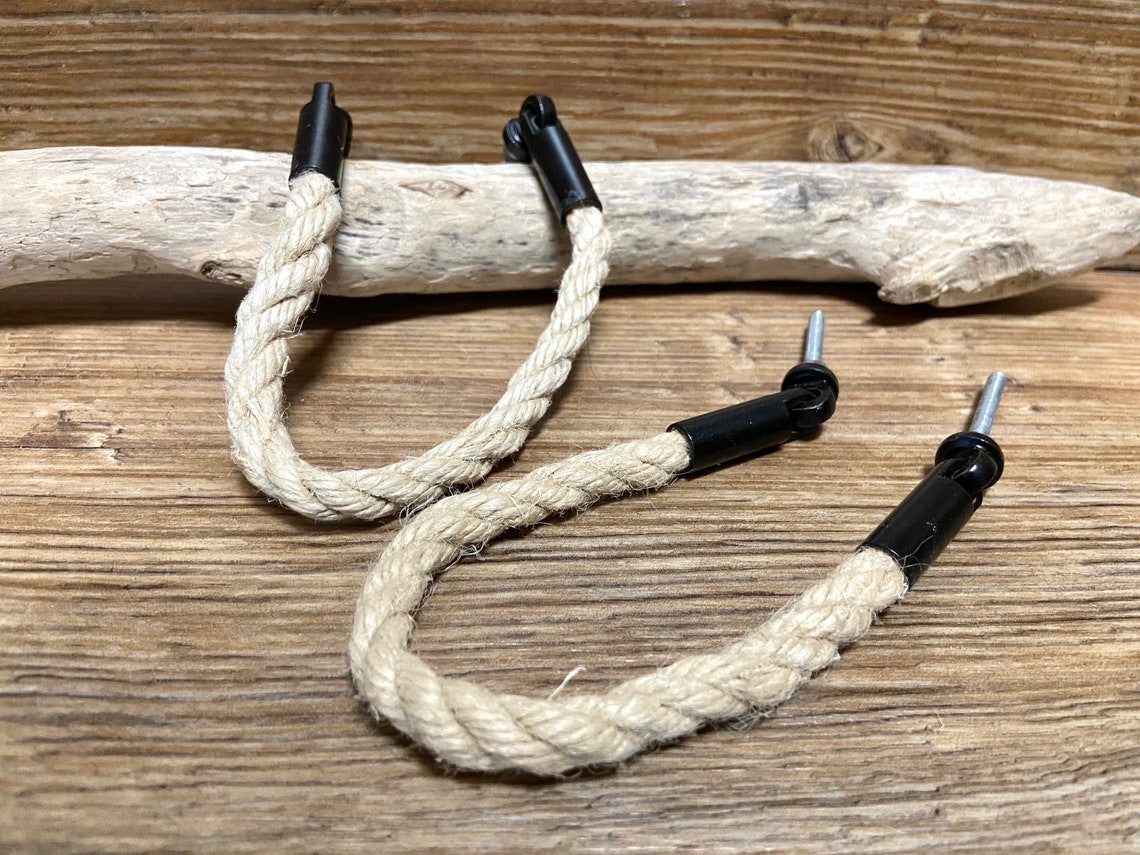 Cream Tan Rope Handle With Dark Bronze Hardware- Adjustable Mounting ...