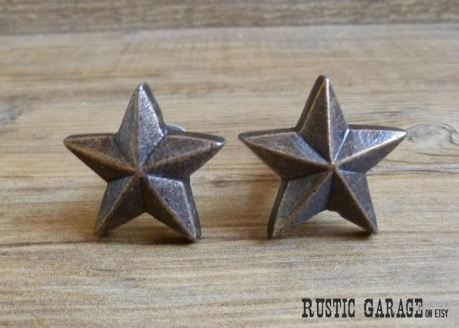 1.5 Distressed Bronze Cast Iron Texas Star Knob Etsy