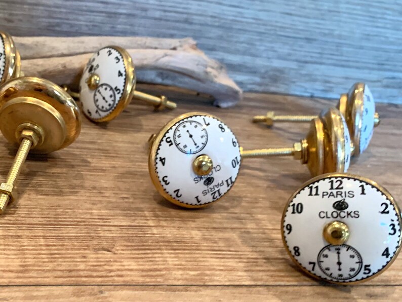 Paris Clocks Knobs Ceramic Clock Face Knob White and Black Etsy