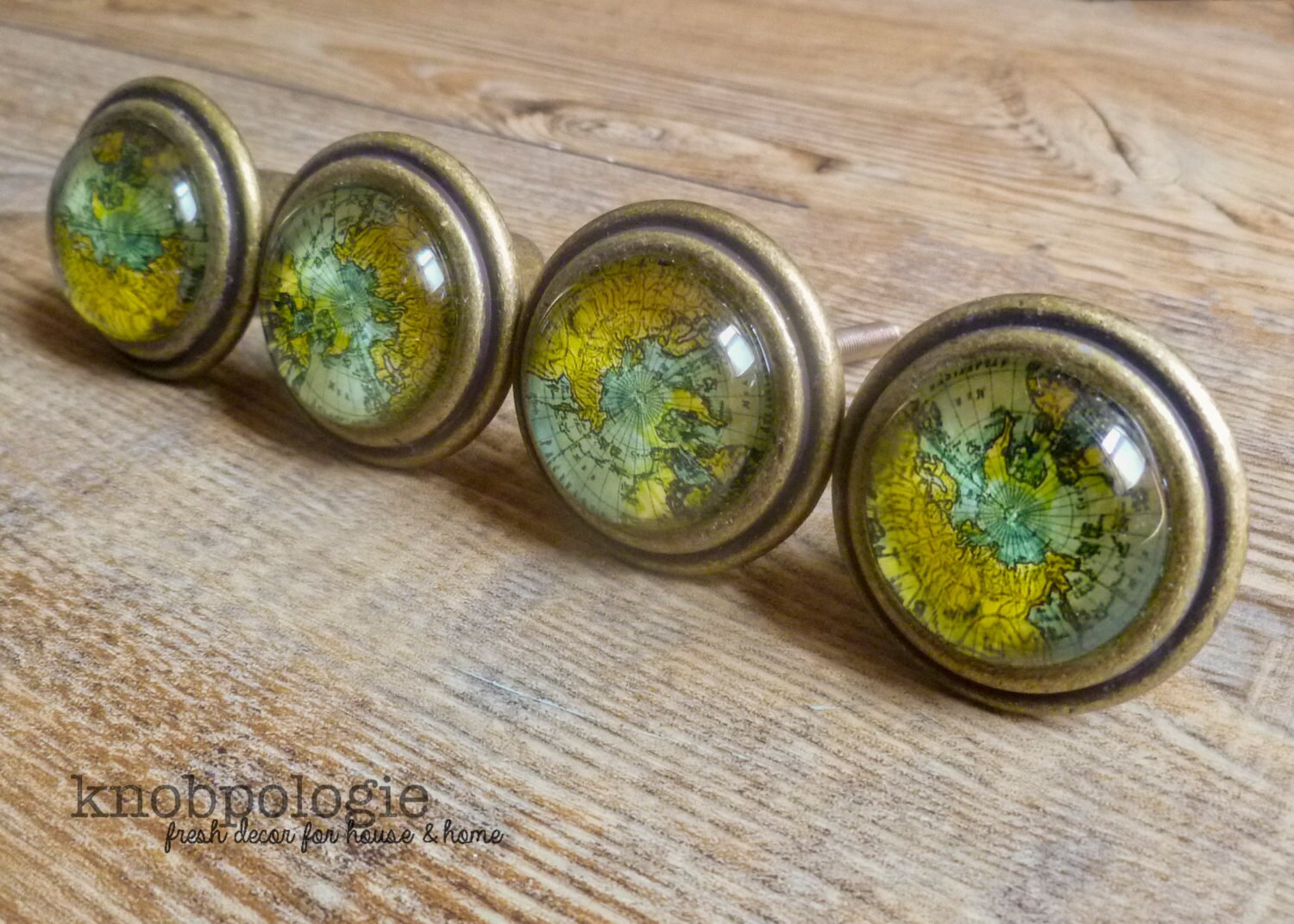 Knobs & Pulls Fun Large Globe Drawer Pulls Map Atlas World Blue round