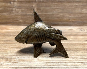 Metal Shark Knob - Great White Shark Handle - Beach Theme - Nautical Nursery decor