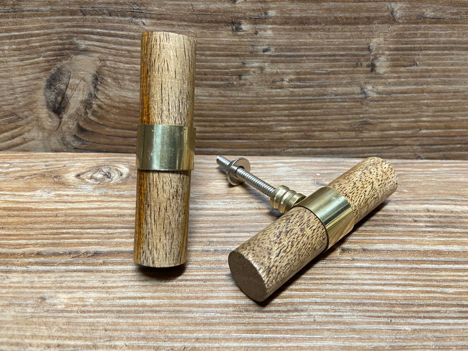 Wood and Brass Loop Drawer Handle Dowel Drawer Pull Etsy