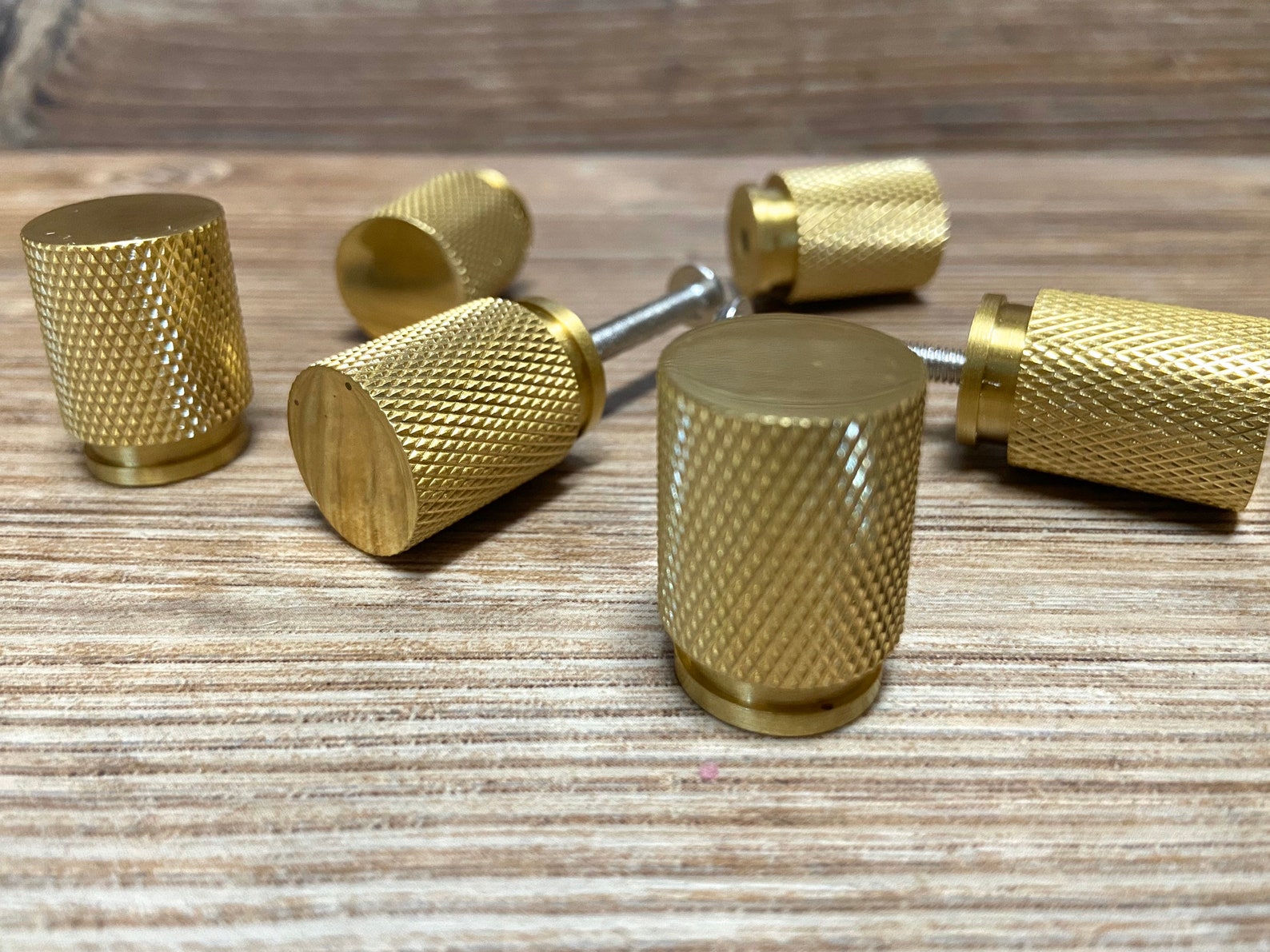 Solid Knurled Brass Peg Knob Gold Metal Kitchen Knob Etsy