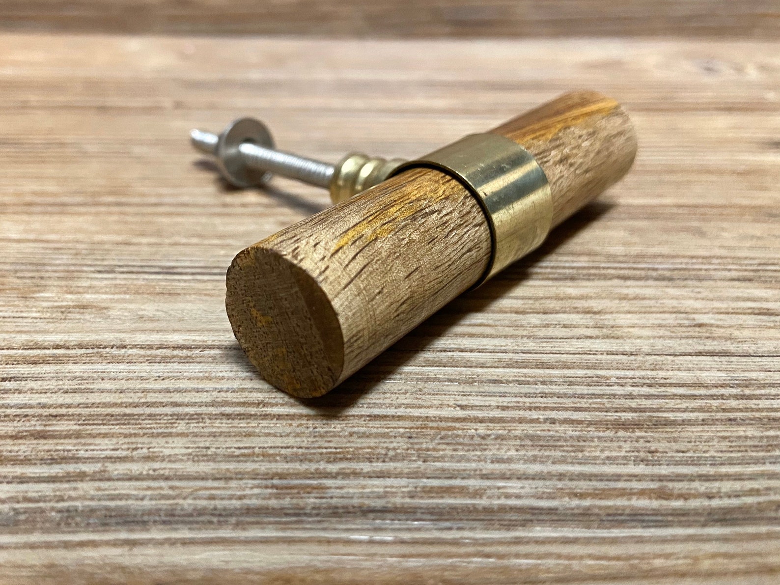 Wood and Brass Loop Drawer Handle Dowel Drawer Pull Etsy