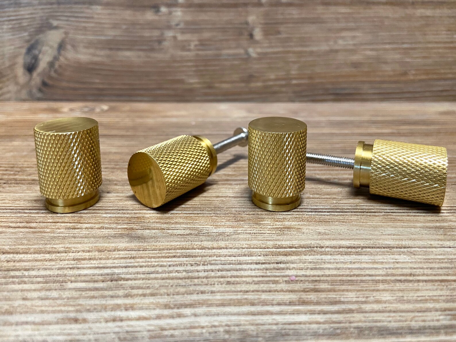 Solid Knurled Brass Peg Knob Gold Metal Kitchen Knob Etsy