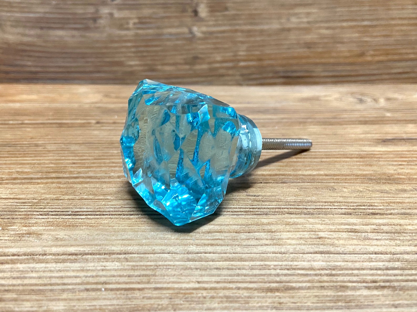 Turquesa Multifacético De Vidrio Cuadrado / Perillas de | Etsy