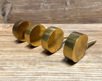 SET of 4 - Distressed Gold Coin Knob - McM minimalist