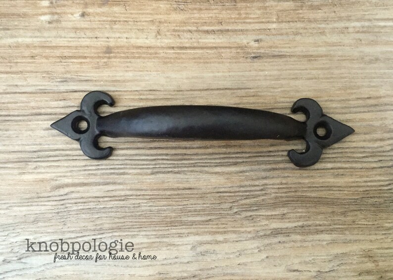 Medium Sized Black Hammered Metal Drawer Pull Natural Etsy