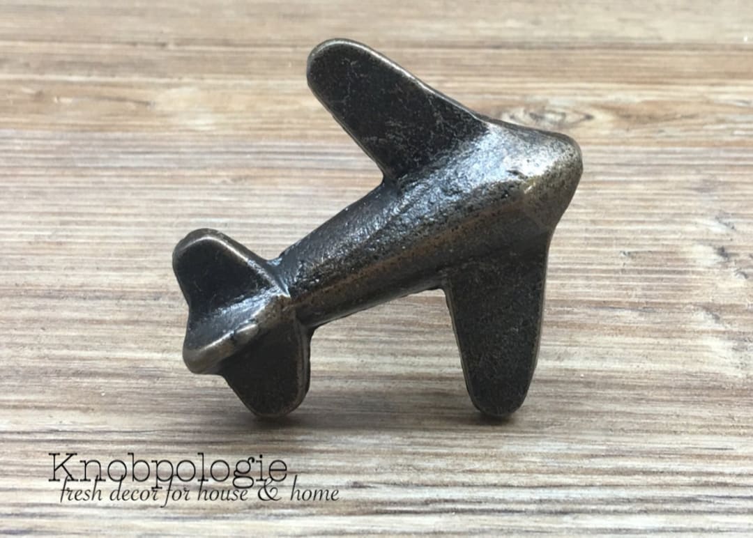Airplane Knob Antique Bronze Metal Plane Pull Flying Aviation Aviator