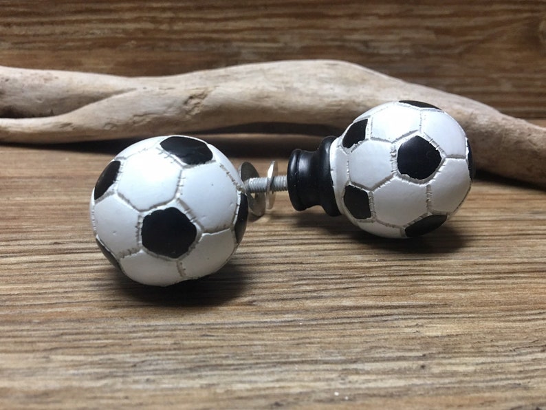 Set of 4 Soccer Ball Knobs Soccer Drawer Pull Sports Theme Etsy