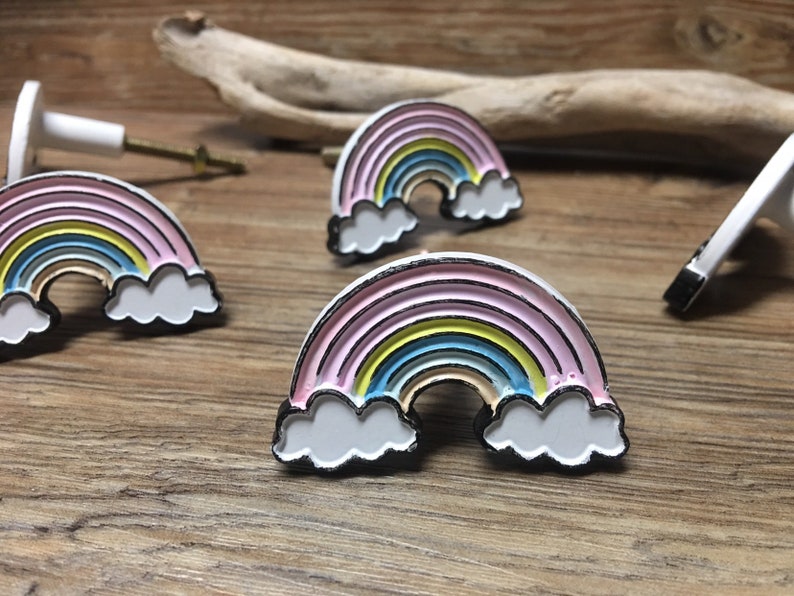 Set of 2 Pastel Rainbow Knobs Rainbow Drawer Pulls Pink Etsy