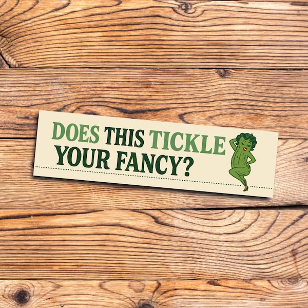 Divertida calcomanía para parachoques para amantes de los pepinillos, para auto o portátil, calcomanía de vinilo de humor retro, lindo diseño de vegetales, regalo para amantes de la comida y adultos peculiares.
