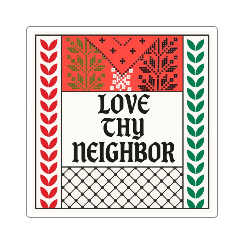 Palästina solidarisch Aufkleber Save Gaza Keffiyeh Muster Vinyl Aufkleber Pro Palästina Geschenk Menschrechte Kunst Naher Osten Aktivismus Bild 2
