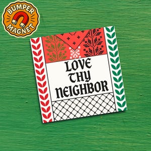 Free Palestine bumper magnet save Gaza design featuring Palestinian keffiyeh pattern activism car decal solidarity gift & protest accessory