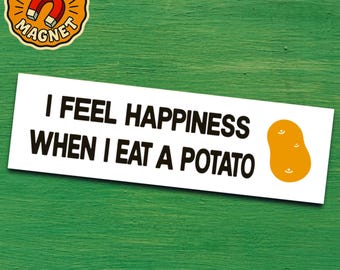 Rolig stötfångarmagnet fånig internetmeme-present till potatis-kolhydratälskare, foodie, ojämn humor, generation Z millennials, knäppa biltillbehör, skämt