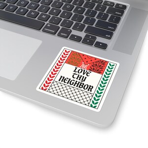 Palästina solidarisch Aufkleber Save Gaza Keffiyeh Muster Vinyl Aufkleber Pro Palästina Geschenk Menschrechte Kunst Naher Osten Aktivismus Bild 3