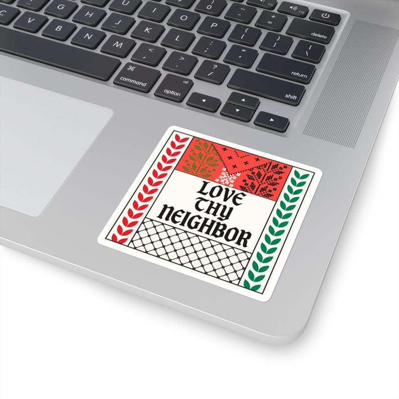 Palästina solidarisch Aufkleber Save Gaza Keffiyeh Muster Vinyl Aufkleber Pro Palästina Geschenk Menschrechte Kunst Naher Osten Aktivismus Bild 3