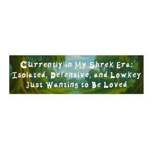 Funny Shrek Bumper Sticker Gen Z Humor Quirky Decor for Car or Laptop Gift for College Student Unhinged Meme Sticker for Millennials image 2