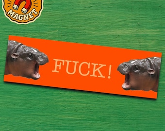 Funny Bumper Magnet for Car Moo Deng Baby Hippo Meme Gen Z Millennial Humor Offensive Silly Internet Meme Gift for Cute Animal Lovers