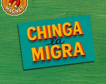 Chinga La Migra Politieke bumpermagneet Protest linkse sociale rechtvaardigheid afschaffing ICE DACA immigrantenrechten geen mens is illegaal auto sticker cadeau