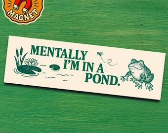 Funny cottage core bumper magnet for frogcore and nature lovers retro aesthetic car decor cute whimsical gift for her or quirky accessory