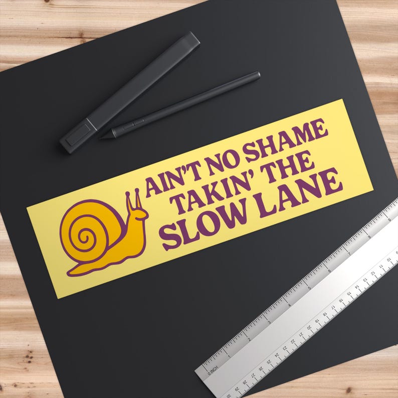 Slow Driver Bumper Sticker Funny Vinyl Decal for Cars Cottagecore Snail ...