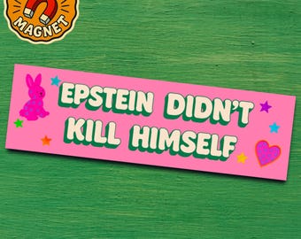 Funny Bumper Magnet Epstein Meme Cute Political Gift Leftists Free Thinkers Conspiracy Theory Humor Anti Trump Psyop Car Accessory No Kings