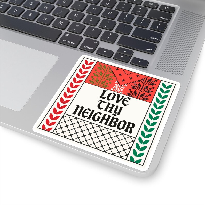 Palästina solidarisch Aufkleber Save Gaza Keffiyeh Muster Vinyl Aufkleber Pro Palästina Geschenk Menschrechte Kunst Naher Osten Aktivismus Bild 4
